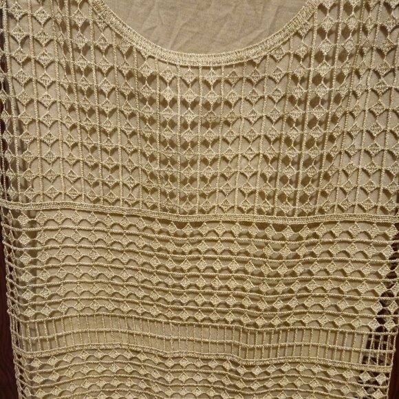 Express Cream Crochet Overlay Tank Top | Size S - Picture 3 of 4
